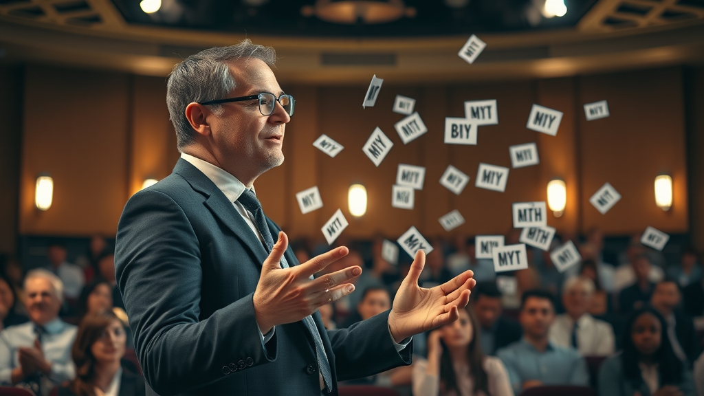 Marketing expert debunking myths about fractional CMO services, addressing concerns about leadership and value