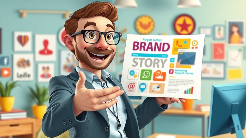 Creative strategist illustrating brand story, expressive, vision board with logos, brand positioning and messaging for digital growth