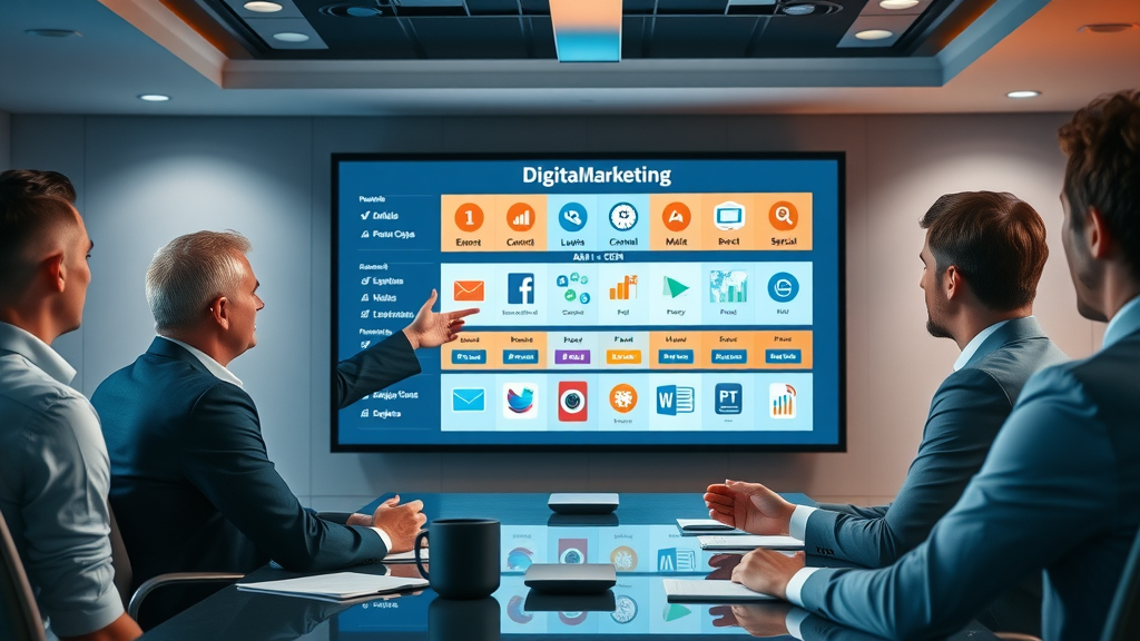 Strategic digital marketing overview with fractional CMO highlighting an omnichannel plan across digital and traditional marketing channels