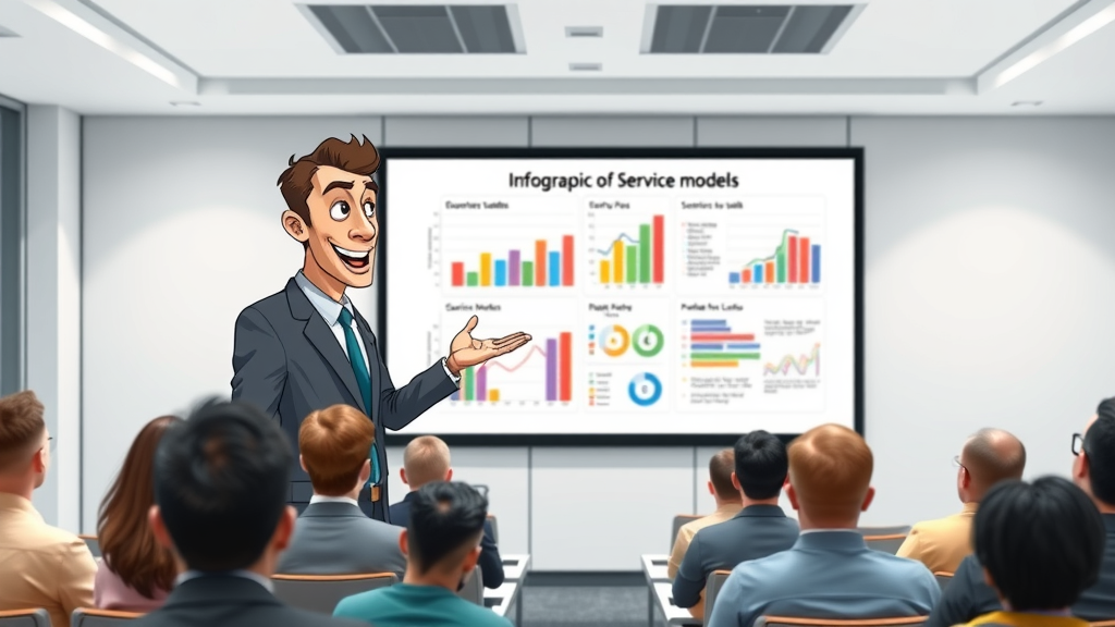 Dynamic business presentation of fractional CMO service models compared to full-time CMO and agencies, with infographics and bold colors