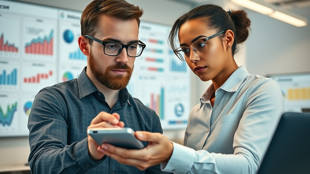 Insightful marketing experts analyzing customer data with customer-centric internet marketing techniques