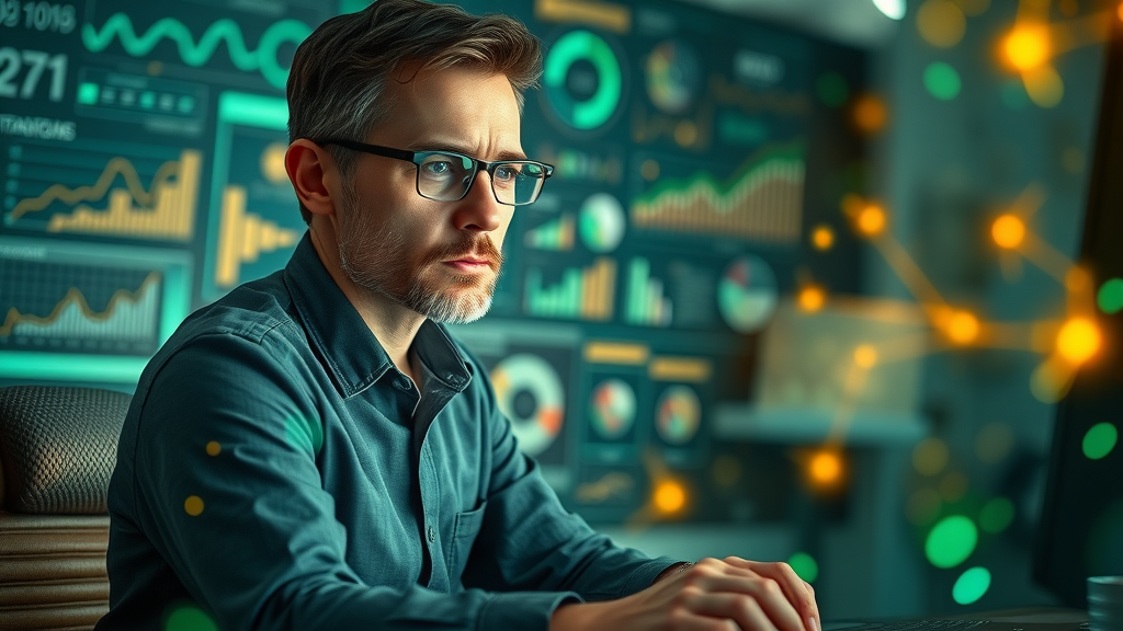 fractional chief marketing officer analyzing data-driven marketing strategies in the office