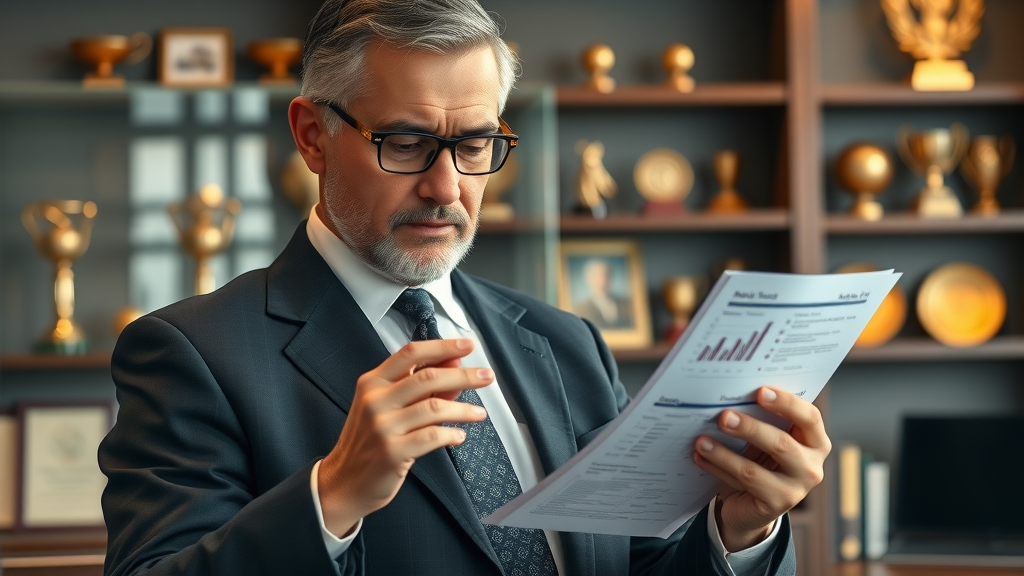 Senior executive assessing checklist for selecting best fractional CMO long term