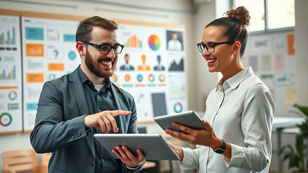 Website designer engaging with client, discussing effective marketing strategies