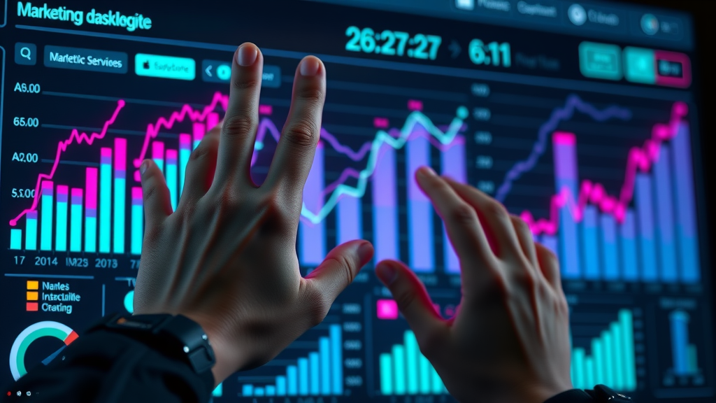 fractional cmo benefits - Futuristic marketing dashboard showing improved results through fractional chief marketing officer services