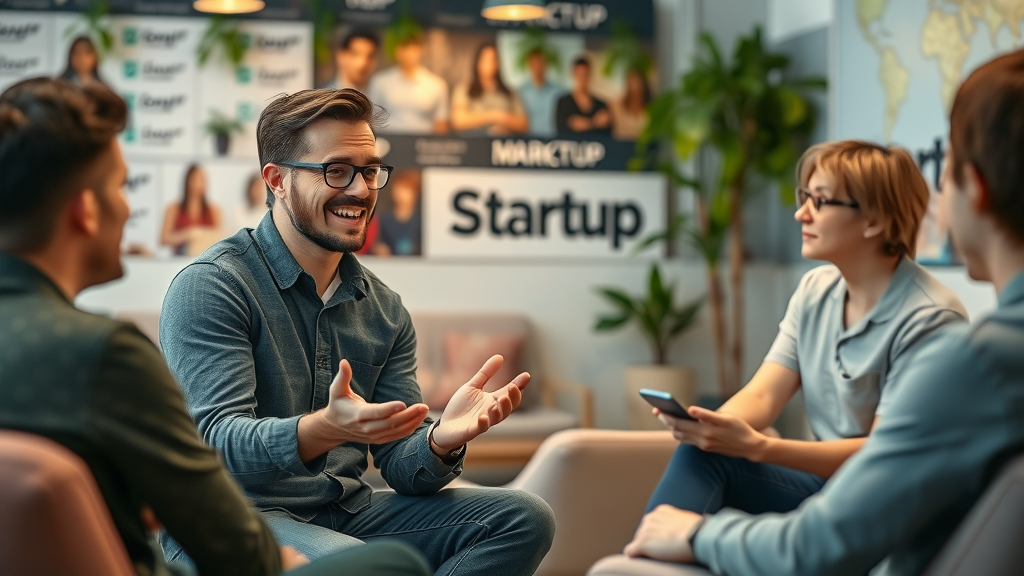 knowledgeable marketing expert conducting a Q&A session fractional cmo for startups