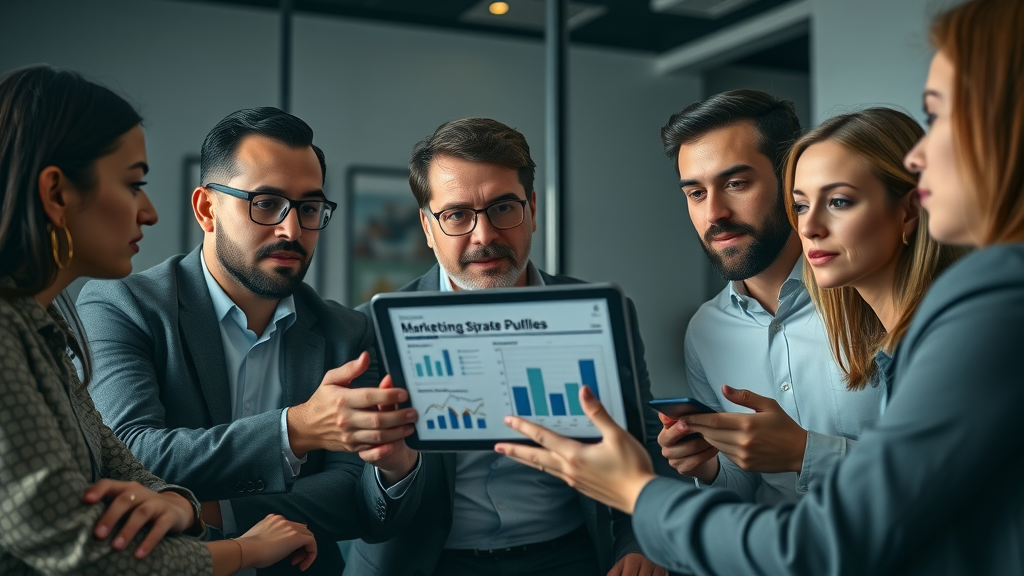 marketing team reviewing pitfalls of hiring a fractional CMO in a modern office