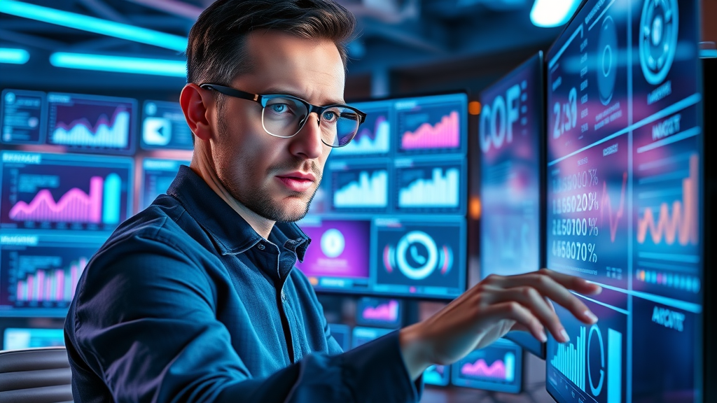 digital marketing expert fractional CMO reviewing multiple social media campaign analytics