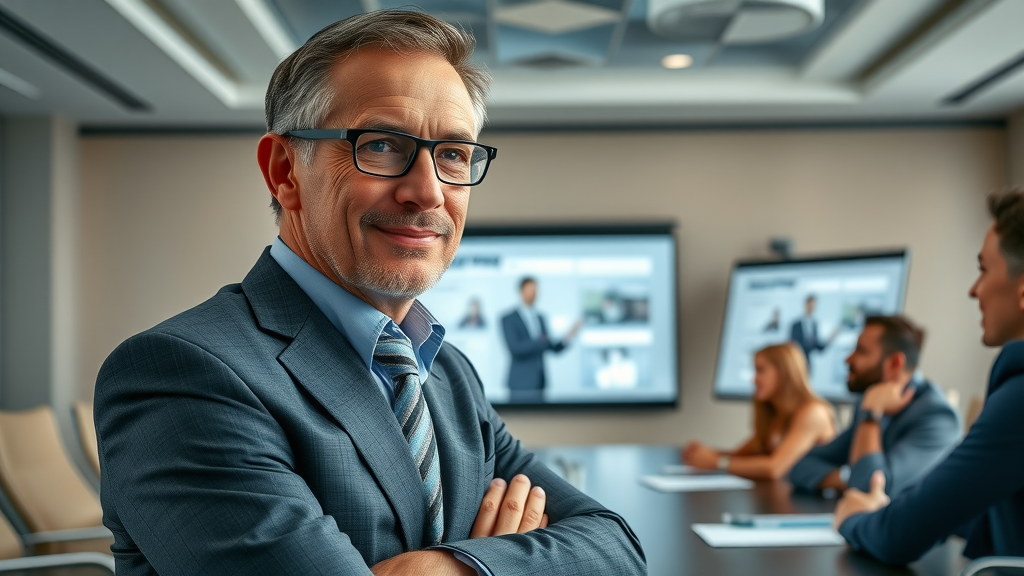 full-time chief marketing officer leading department strategy session, marketing leadership, corporate boardroom