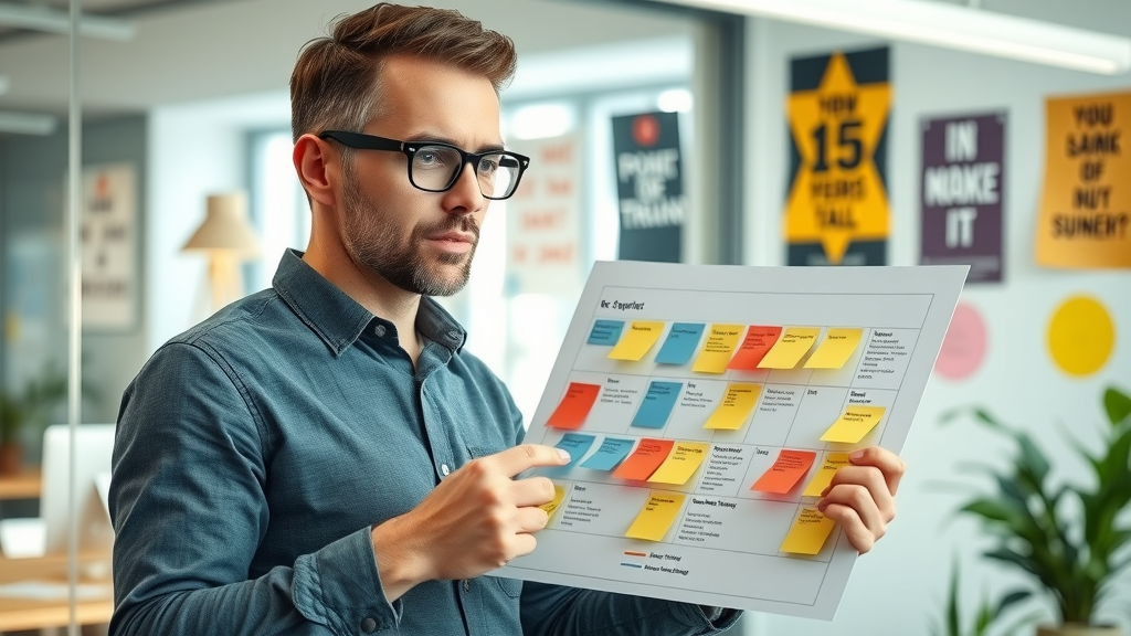 Professional marketer outlining a customer journey map for customer-centric internet marketing