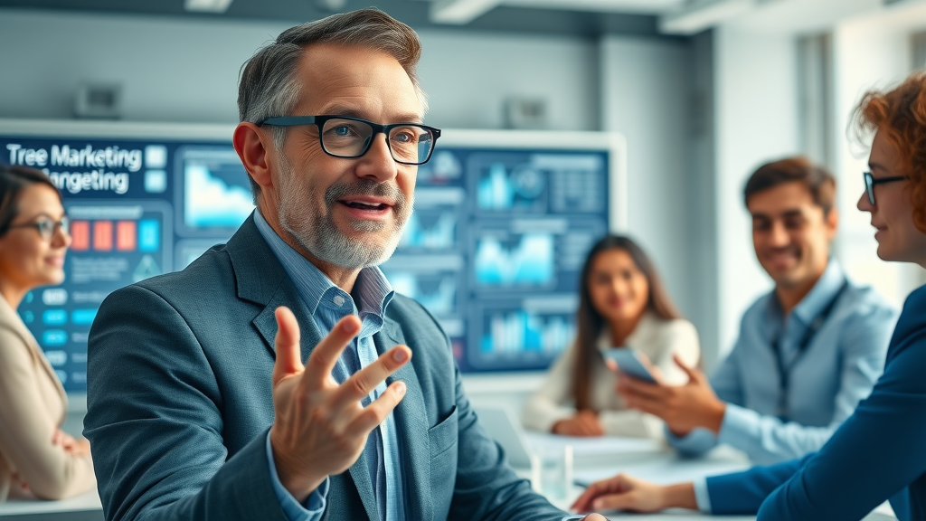 outsourced chief marketing officer leading marketing strategy session