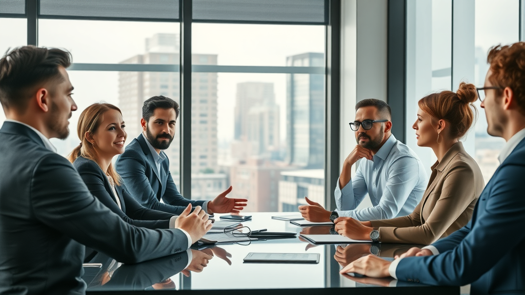 startup team interviewing a marketing executive fractional cmo for startups