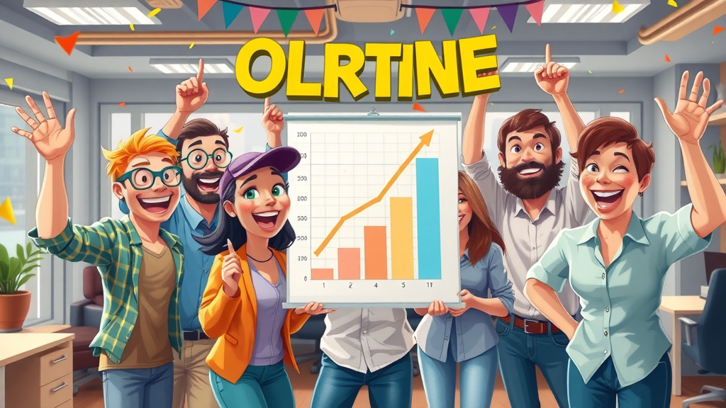 celebratory team visualizing growth charts, fractional CMO benefits success story