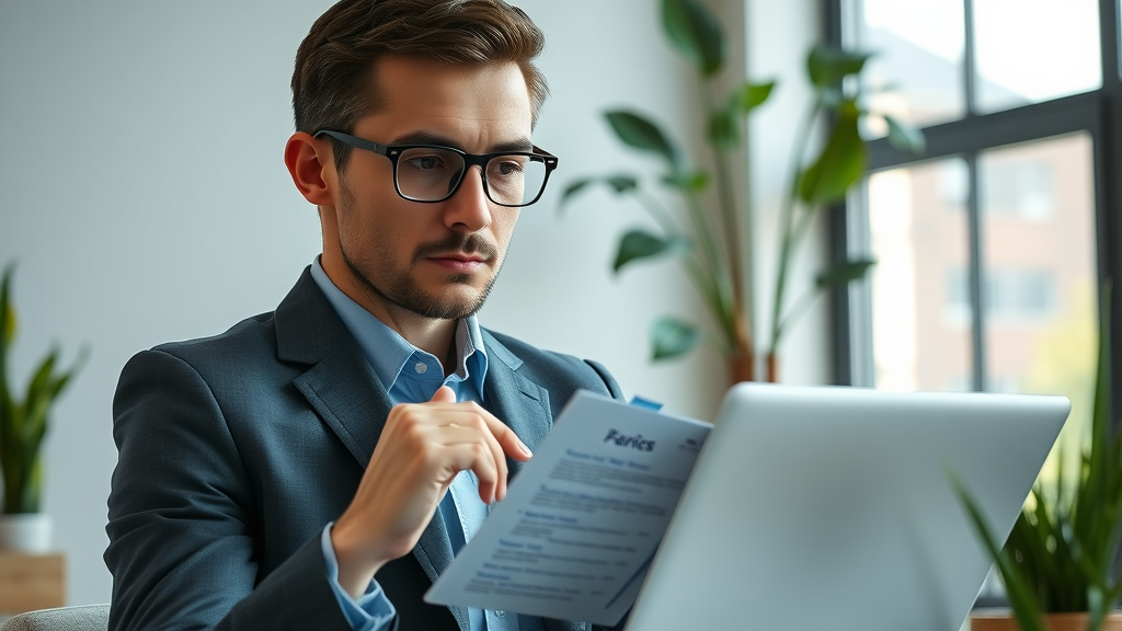 Business professional researching FAQs on integrating fractional CMO