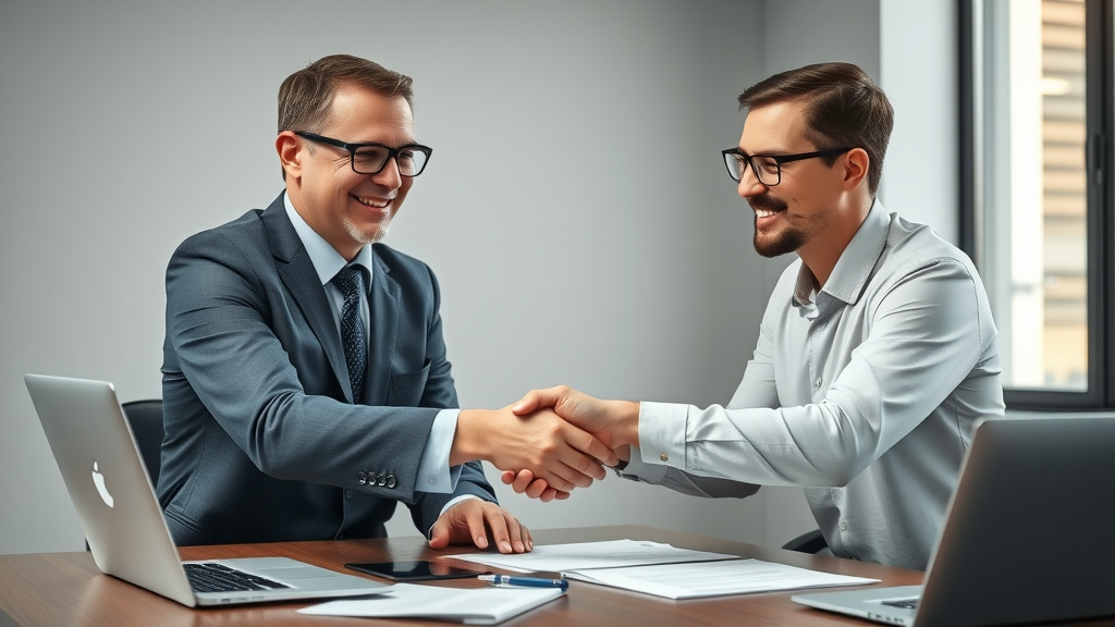 Legal consultant finalizing a fractional CMO service agreement