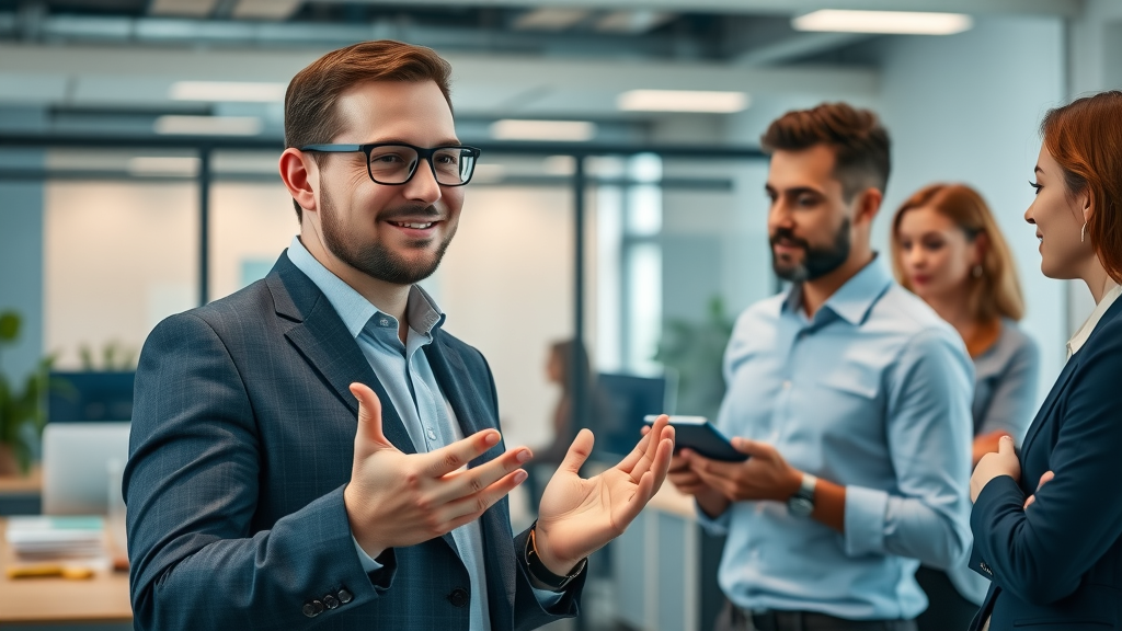 marketing director introducing outsourced team to internal marketing team