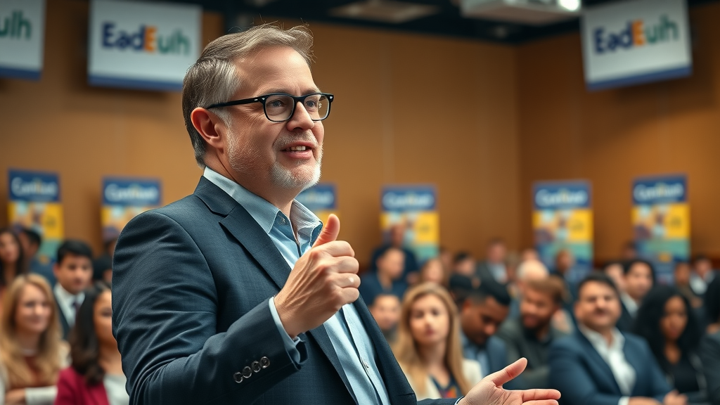 empowering leadership scaling business operations diverse team town hall meeting company branding
