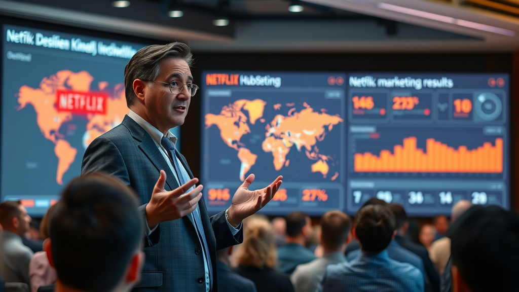global tech brand presentation, scalable marketing frameworks, Netflix and HubSpot audience engaged, digital analytics