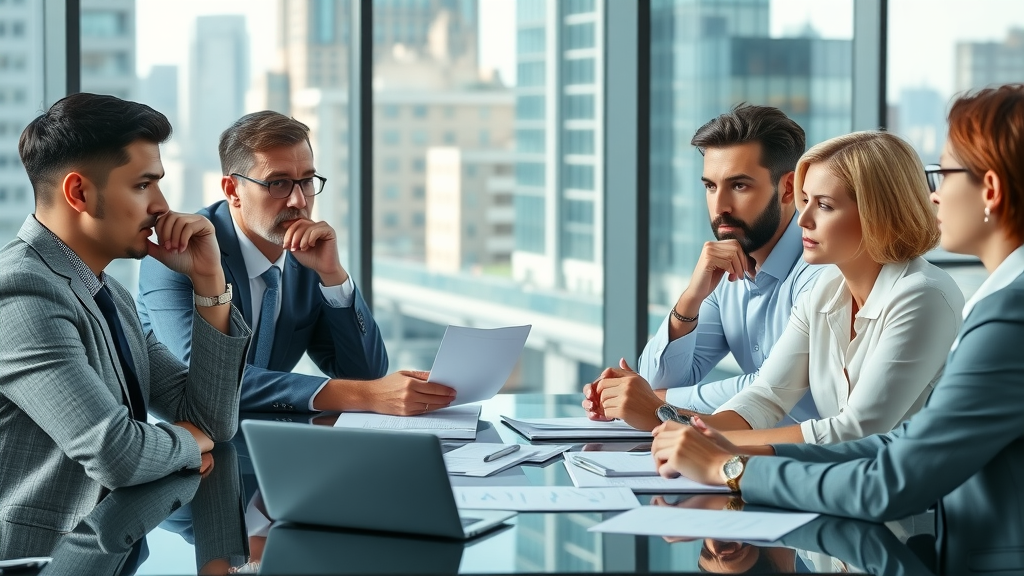 Fractional CMO hire a fractional marketing lead team evaluating candidate in modern office