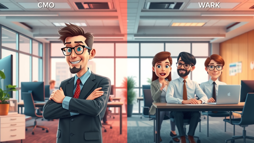 comparison of fractional CMO versus marketing agency team in different office environments