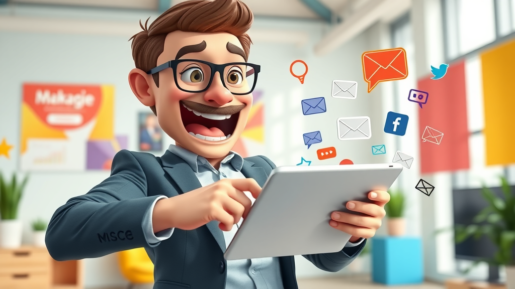 Small business owner using digital marketing campaign tools